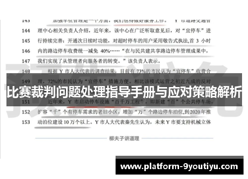 比赛裁判问题处理指导手册与应对策略解析